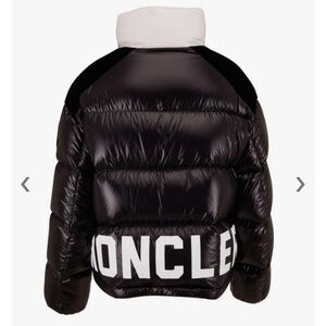 Moncler Black Puffer Jacket with White Logo
